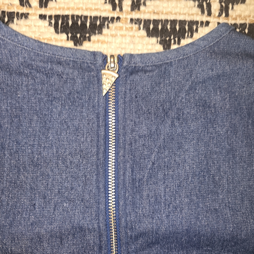 Lezy Oaf Denim Dress With Fruit Paches - Picture 6 of 6